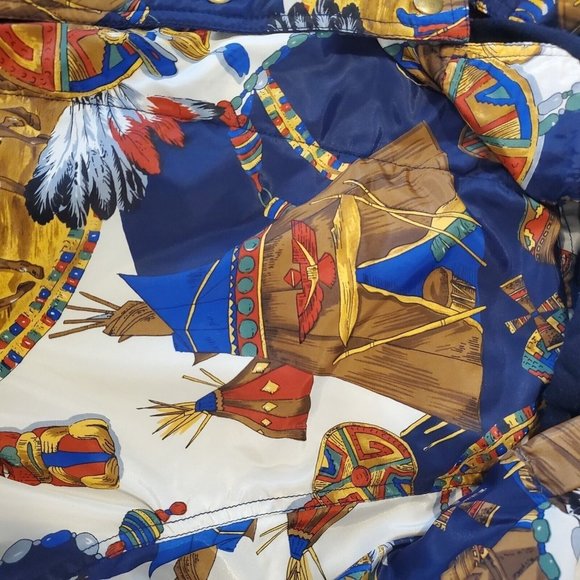 Vintage 80s 90s Womens Native American Southwest Bomber Jacket‎ Hooded Sz M/L - Picture 8 of 12